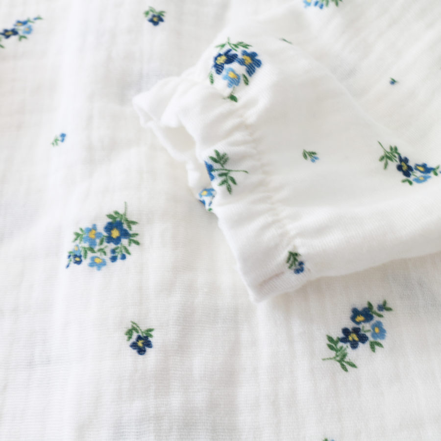 BLOUSE FLEURS BLEUES – Image 3