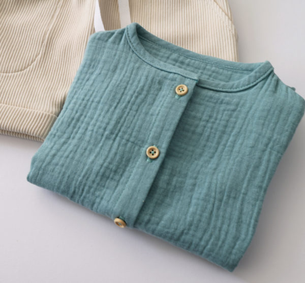 BLOUSE CHEMISE BLEU MER