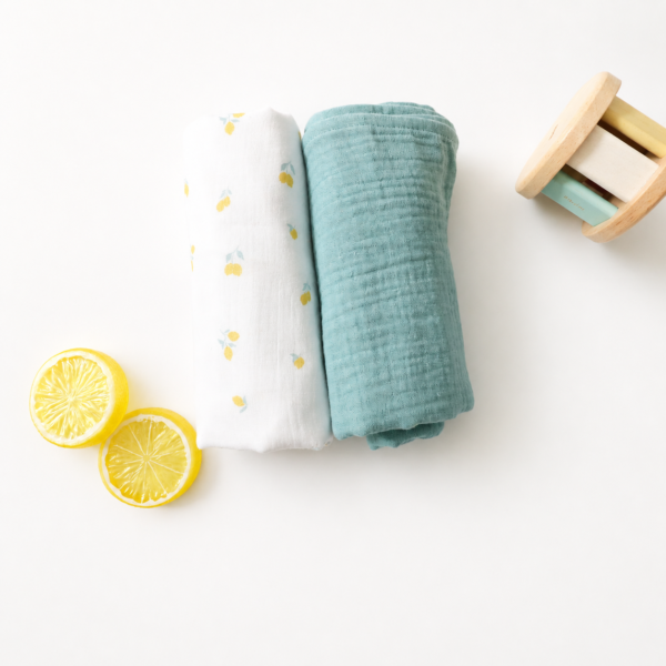 LOT DE 2 LANGES CITRON