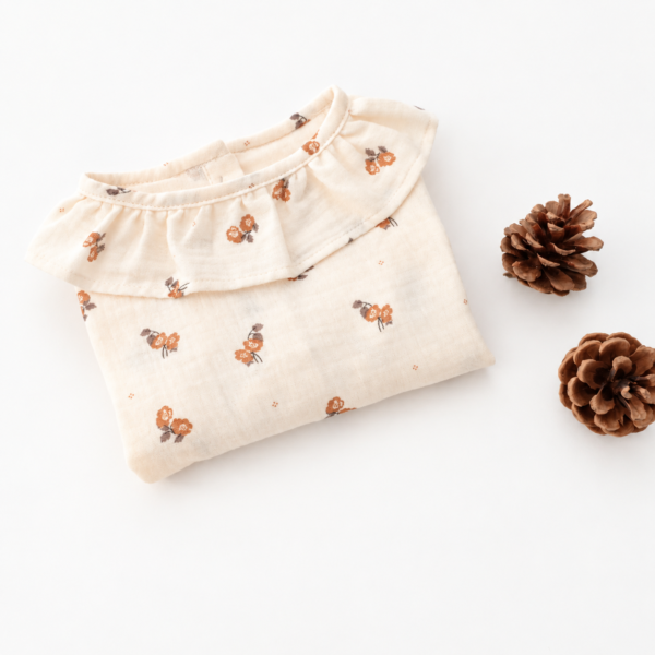 BLOUSE FLEURS CAMEL