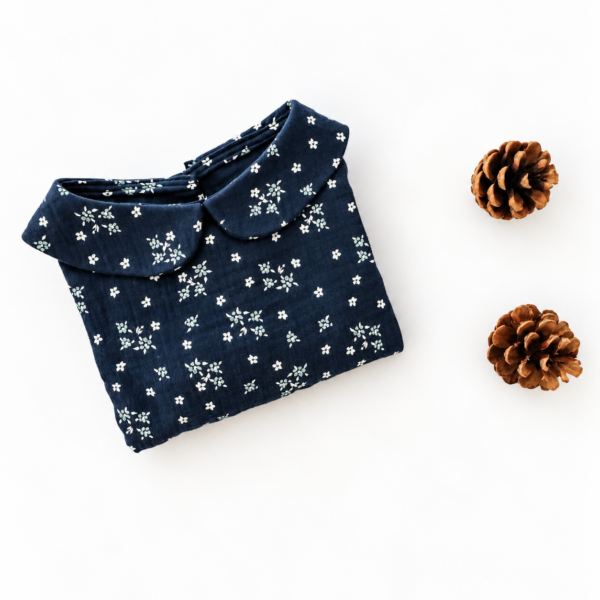 BLOUSE FLEURS BLEUES